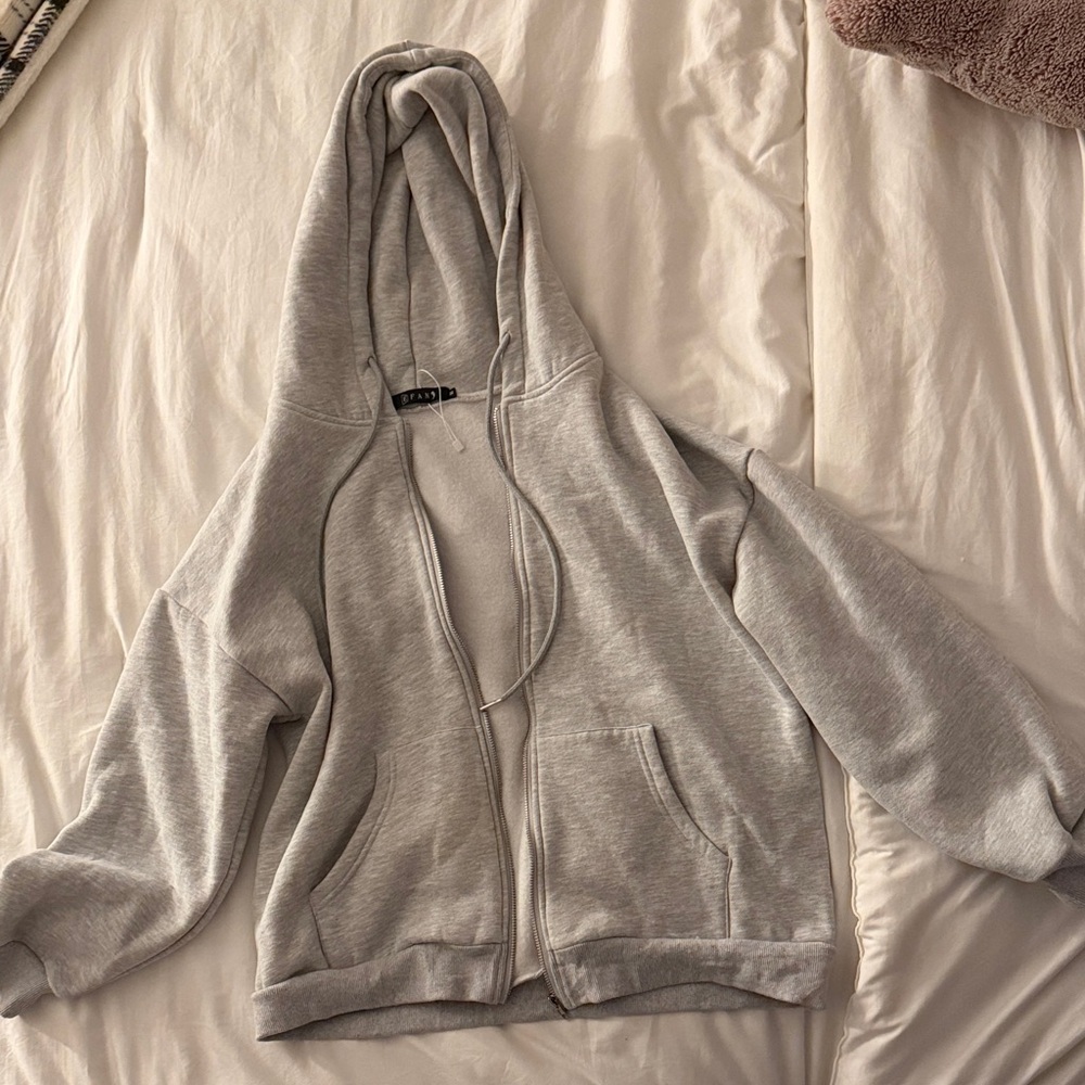 Gray Zip-Up Hoodie